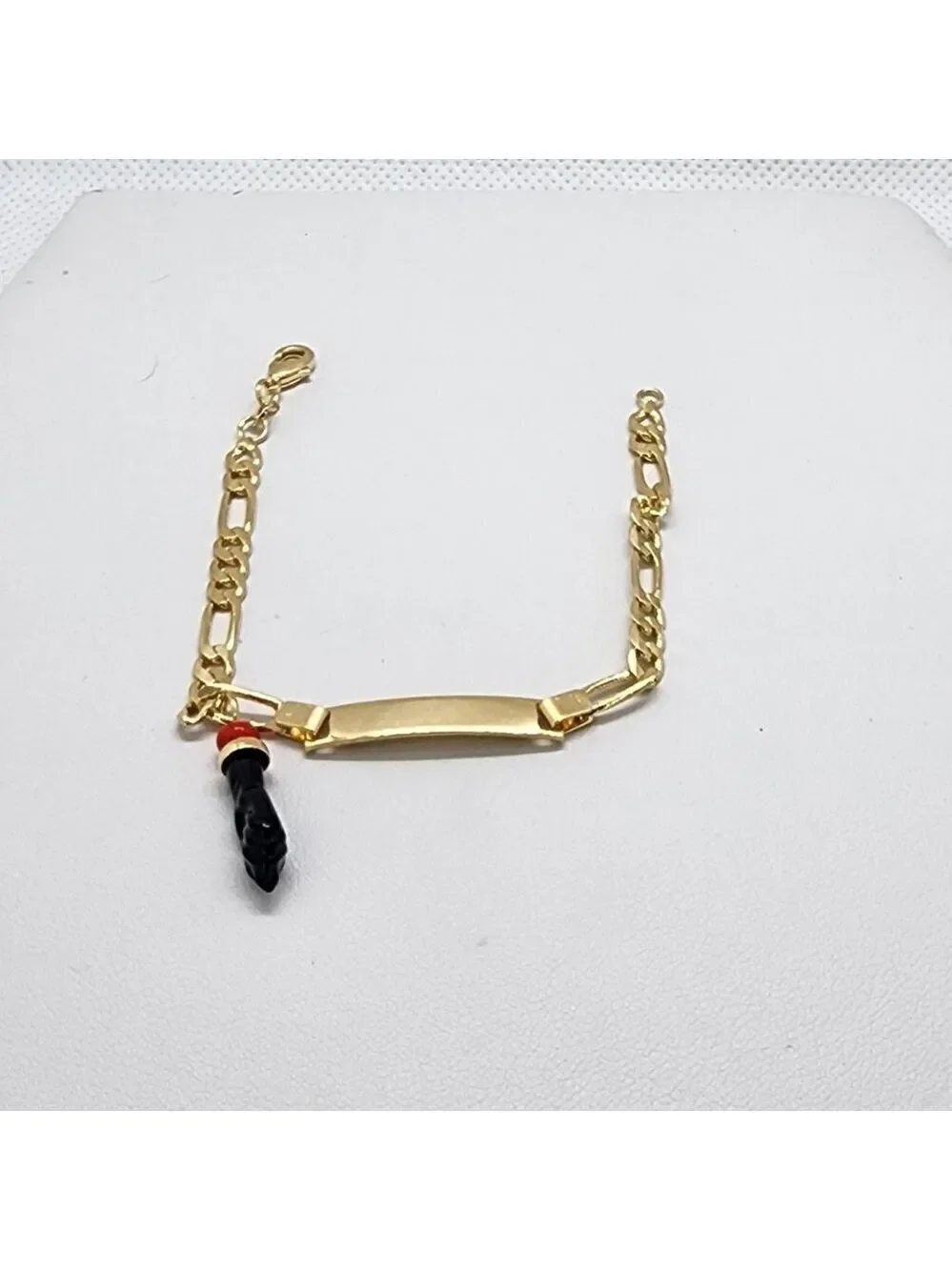 Brand New Brazilian 18k Gold Filled Azabache Bracelet